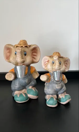 Dupla de elefante decorativo