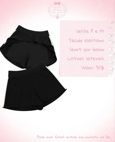 Short saia preto M