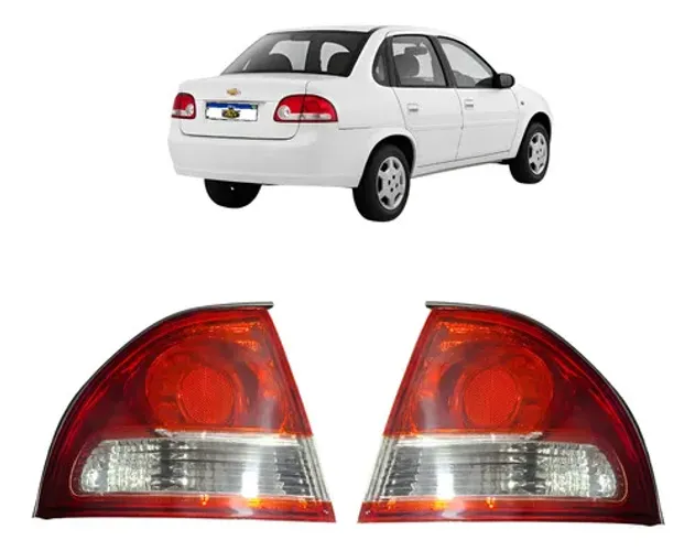 Par Lanterna Traseira Corsa Classic 2010 A 2016 Canto Ambos Lados Bicolor