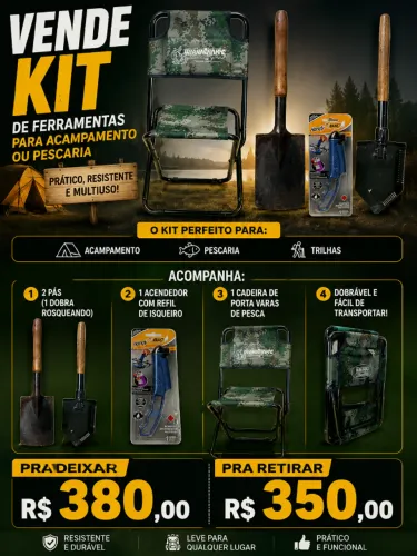 Cadeira dobrável camuflada - ideal para camping e pesca!