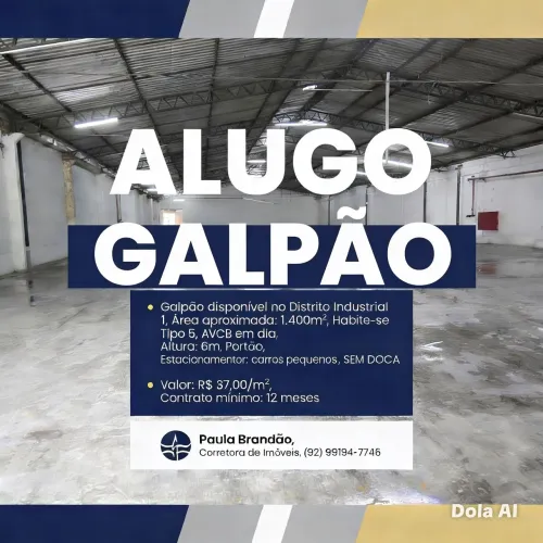 ALUGO GALPÃO 1400m2 - Distrito Industrial 1