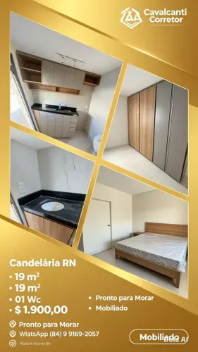 ALUGO LOFT 1/4 MOBILIADO CANDELARIA - CAVALCANTI CORRETOR CL5787