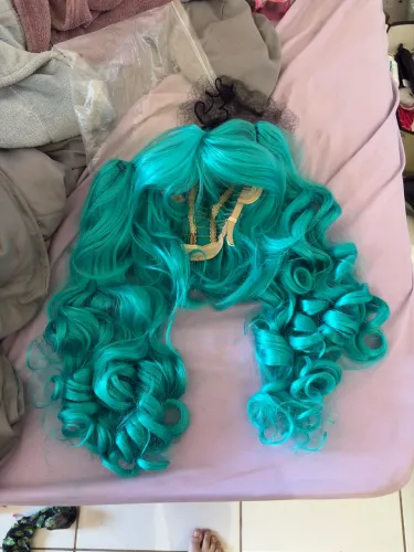 Peruca verde água com ponytail - Hatsune Miku