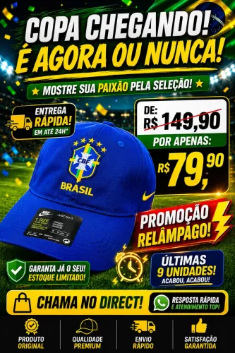Boné Temático Brasil - R$ 79,90 | Entrego em BH