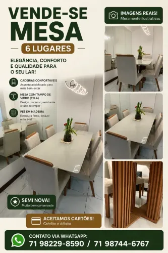 Mesa retangular 6 lugares, VENHA NEGOCIAR!