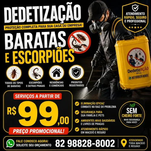 Dedetização em Maceió a partir de R$99!