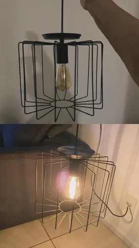 Luminária aramada preta elegante