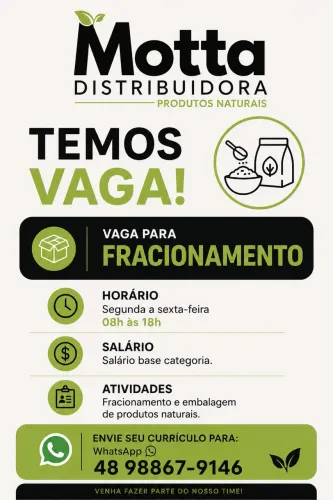 VAGA EMBALADOR (A) DISTRIBUIDORA PRODUTOS NATURAIS