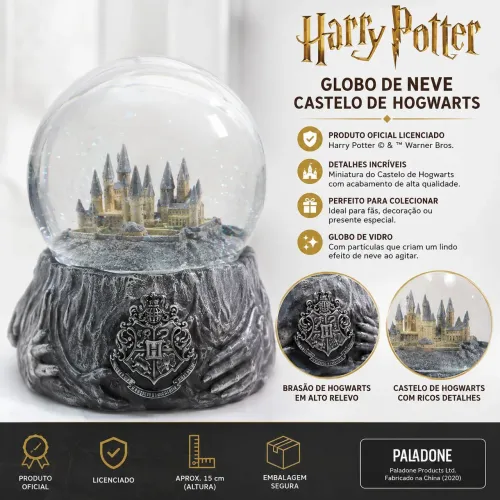 Globo de Neve Harry Potter Hogwarts Oficial Paladone Licenciado