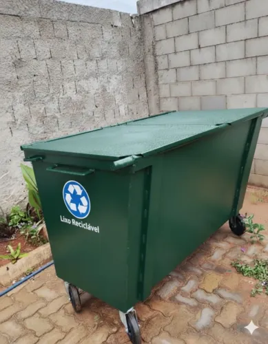 Lixeira container basculante capacidade 1200lt.  Norma ABNT 