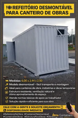 Container vestiários desmontáveis