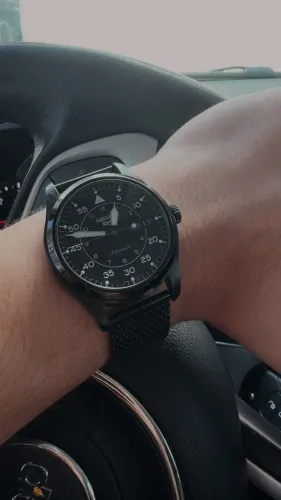 Relógio Clássico Seiko Unissex em Aço Preto