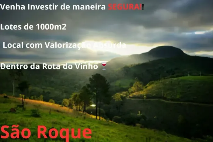Terrenos Cercados por Natureza: Lotes de 1000m2 bem Espaçosos em São Roque!!Dentro da Rota
