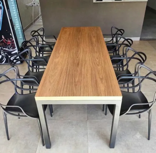 Fabricamos mesa no estilo industrial para vários ambientes