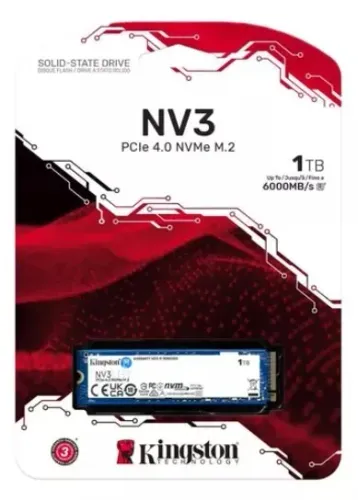 SSD KINGSTON NV3 1TB M.2 2280 NVME PCIe 4.0 - LACRADO E ORIGINAL