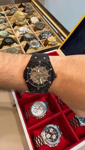 Relogio Acto Elite Black skeleton