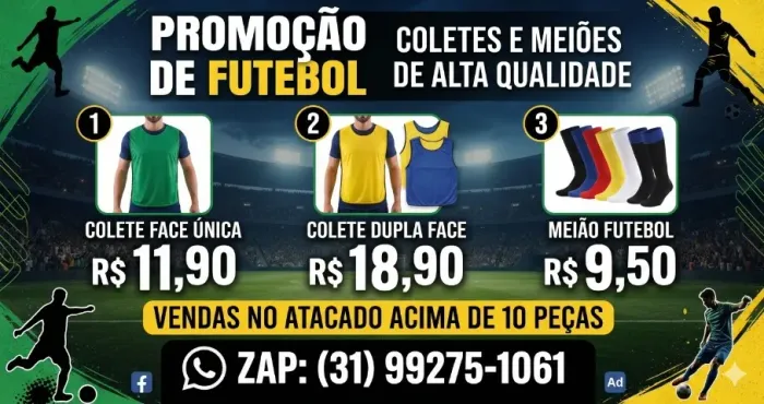 colete face unica 11,90 , meião 9,50