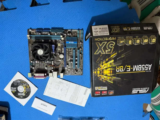 Kit placa-mãe ASUS A55BM-E/BR (M4N68T-M LÊ) + processador AMD + cooler original + caixa