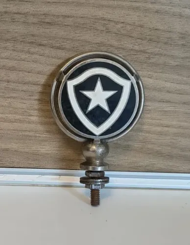 Emblema Automotivo de Grade (Capô) Antigo Botafogo FR - Metal e Esmalte - Anos 50/60