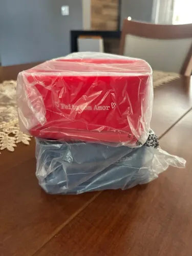 kit tupperware jeitosinho 400ml feito com amor e recheado com carinho