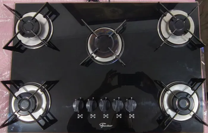 Cooktop a Gás Fischer 5 Bocas Mesa Vidro Bivolt
