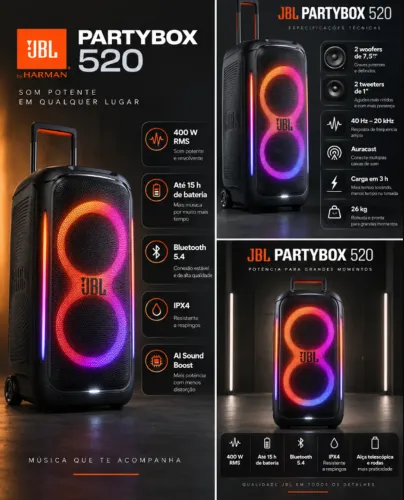 Jbl Partybox 520 - Preço bom