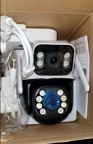 Câmera de Segurança 2 em 1 Wi-Fi IP 360° Full HD - Visão Noturna, Detecção de Movimento