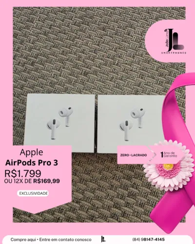 APPLE AIRPODS PRO 3, LACRADO, LANÇAMENTO!