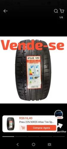 Vendo 1 pneu novo, 225/30R20 Atlas Tire