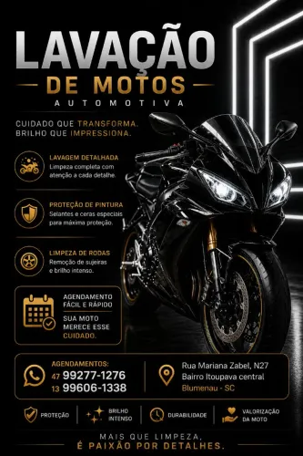 Lavação detalhada de moto