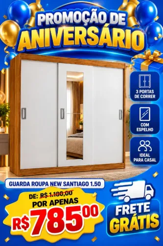 Guarda roupa com portas de correr e espelho