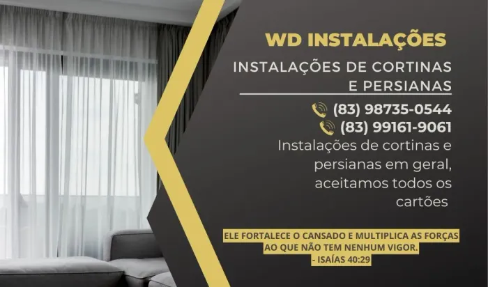 Instalação de cortinas e persianas