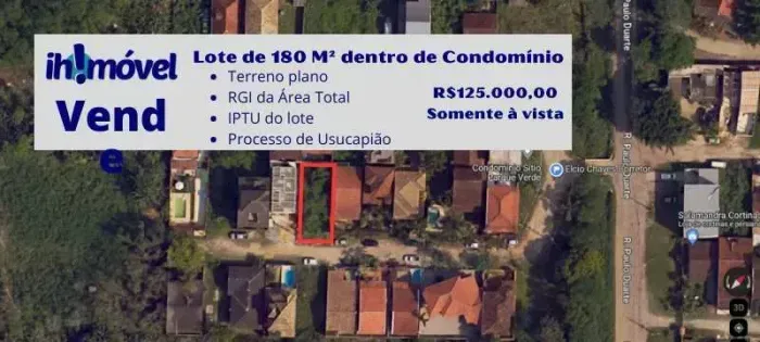 Terreno para Venda em Condomínio Fechado na rua ao lado da Fazendinha - Vargem Grande