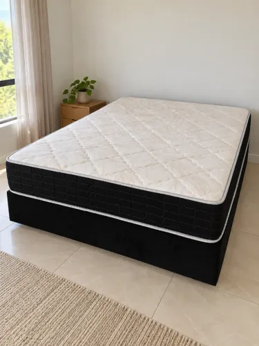 Cama Box Casal Royal com Colchão Molas Ensacadas PRONTA ENTREGA