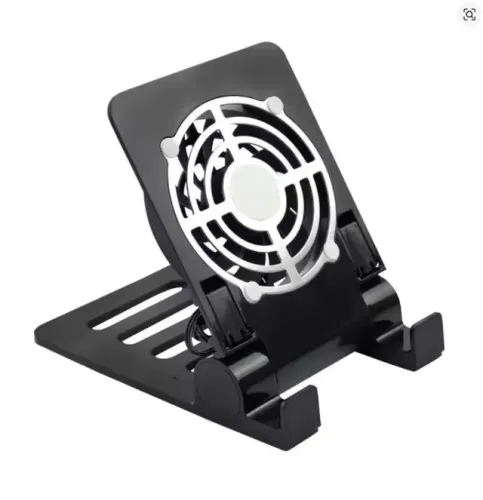 USB Desk Phone Fan, Radiador com suporte dobrável, suporte para tablets e Smartphones