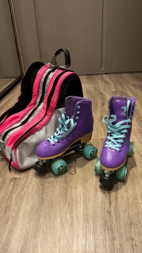 Patins traxart foxxy roxo + bolsa de patinação