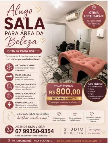Sala para área da beleza