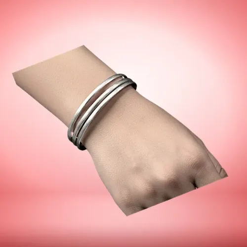Trio de Braceletes (Pulseiras) Argola de Aro Rígido