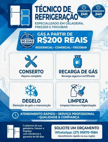 TÉCNICO DE REFRIGERAÇÃO - GELADEIRA E FREEZER 