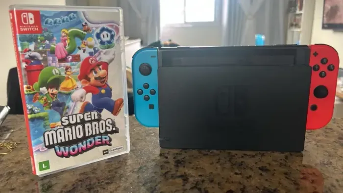 Nintendo switch bloqueado + super mario wonder mídia física