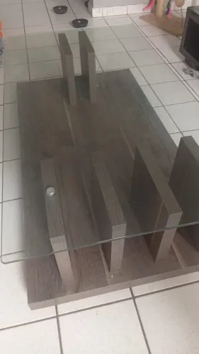 Mesa de Centro Com Tampa de Vidro