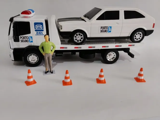 Miniatura caminhão guincho plataforma deslizante