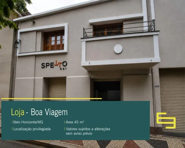 Loja para alugar no bairro Boa Viagem em Belo Horizonte/MG