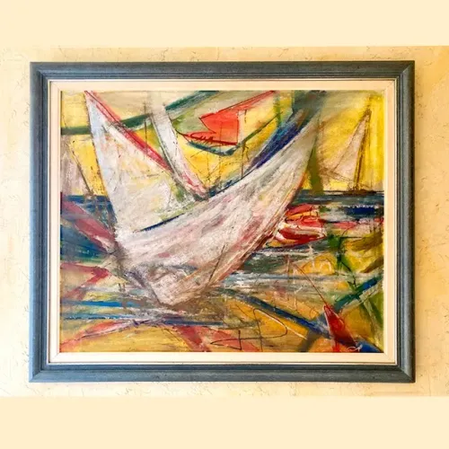 Quadro com Pintura de Jangadas