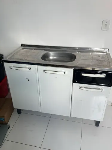 Pia inox com armário