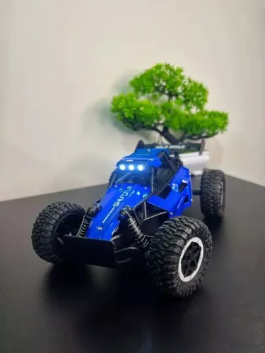Carro de Controle Remoto RC Off-Road com Luzes LED 2.4G Azul
