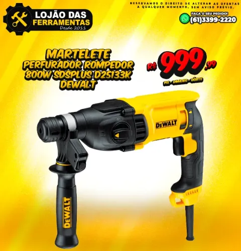 Martelete Perfurador Rompedor 800w SdsPlus D25133k Dewalt