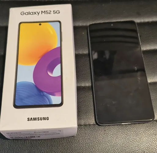 Smartphone Samsung Galaxy M52 5G Branco 128GB 6RAM Caixa Original & Capinhas<br>