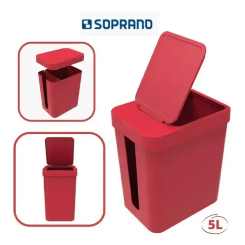 LIXEIRA COM PORTA SACOS 5 LITROS COM TAMPA OPEN/ STOP COZINHA BANHEIRO