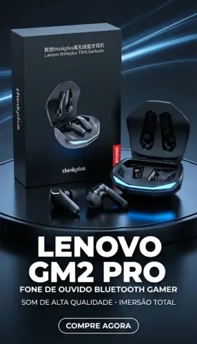 Fone de Ouvido Bluetooth Lenovo GM2 Pro